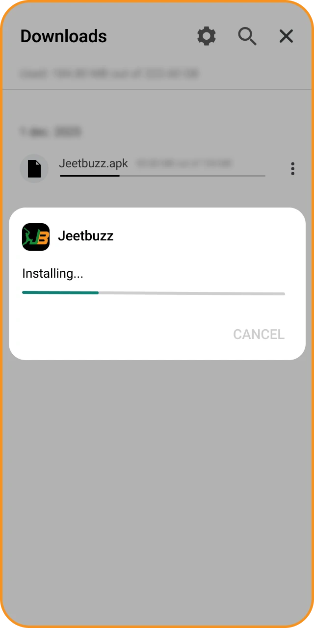 Finish the process and install the APK on your JeetBuzz account.